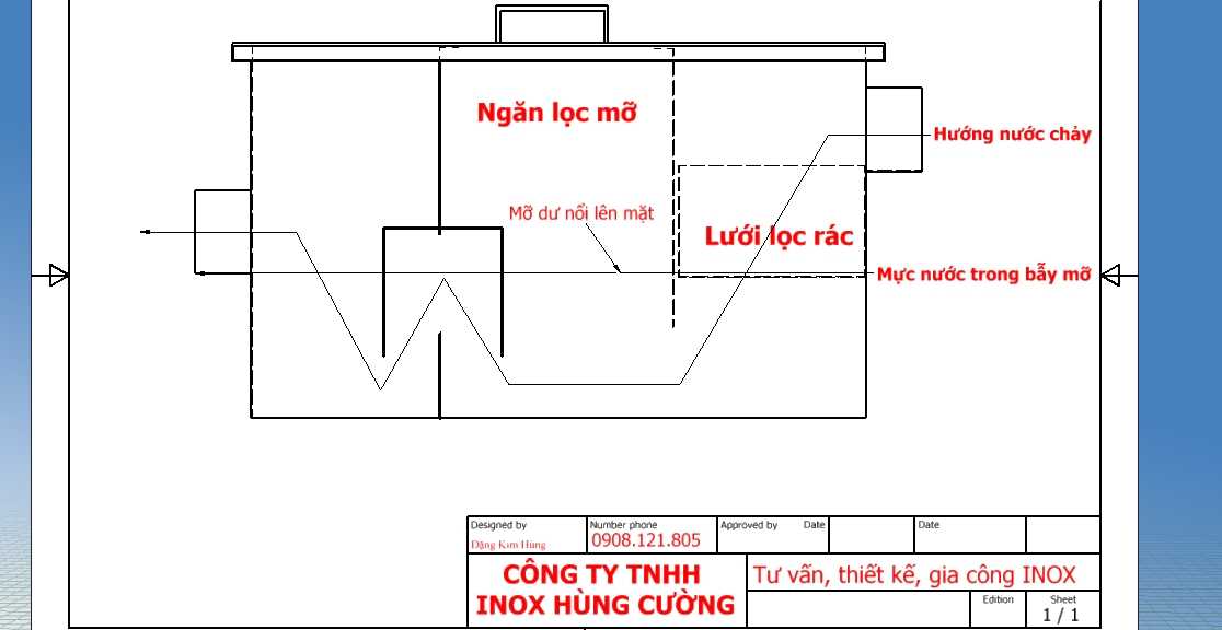 bẫy mỡ inox, hộp lọc mỡ